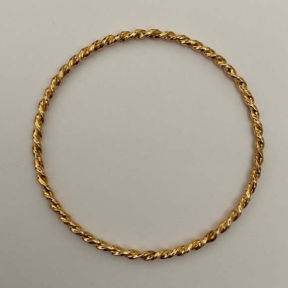 Jewelry - 925 Silver handmade 2.5 inches diameter twisted bangle 18k yellow gold plated